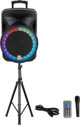 Dual 15-Inch Active PA Speaker Package with Stands