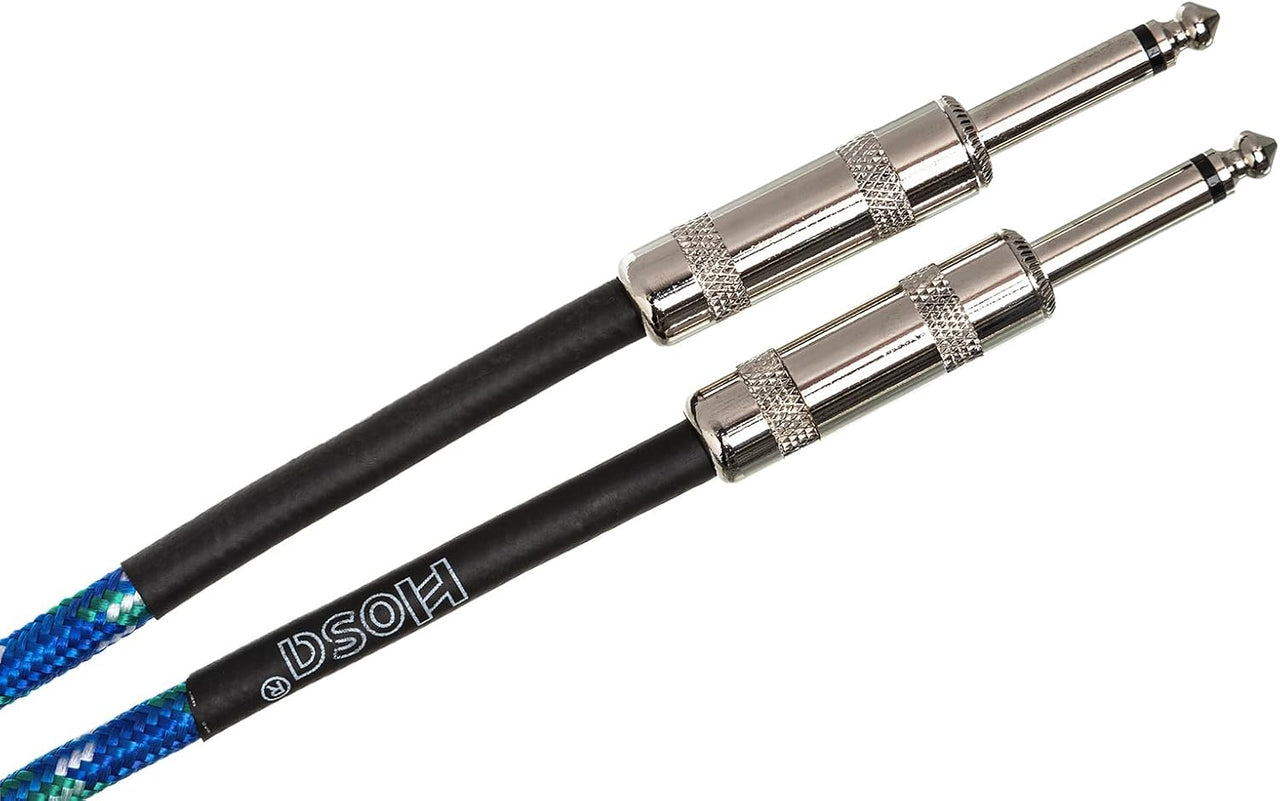 Hosa 3GT-PAK Cloth Guitar Cable, Hosa Straight to Same, 18 ft, Assorted Colors, 10 pc