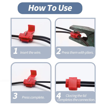 Red splice wire terminals quick splice connector for 18-22 AWG wire, ideal for automotive applications.