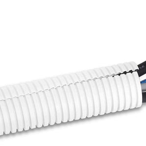MR DJ DSLT14WH 100' 1/4" 6.35mm White Split Wire Loom Conduit Tubing Sleeve Tube