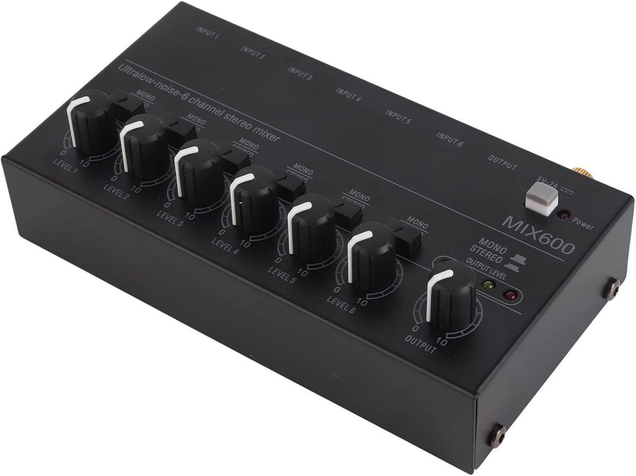 MR DJ MX600 Ultra Low-Noise 6-Channel Line Mixer Stereo/Single Track Switch Microphone