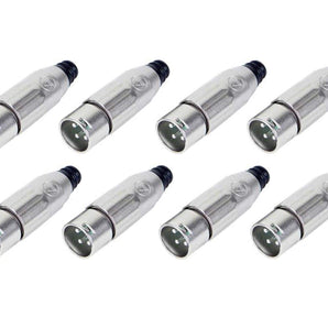 8 Switchcraft AAA3MZ AAA Series 3 Pin XLR Male Cable Mount, Silver Pins / Nickel Metal