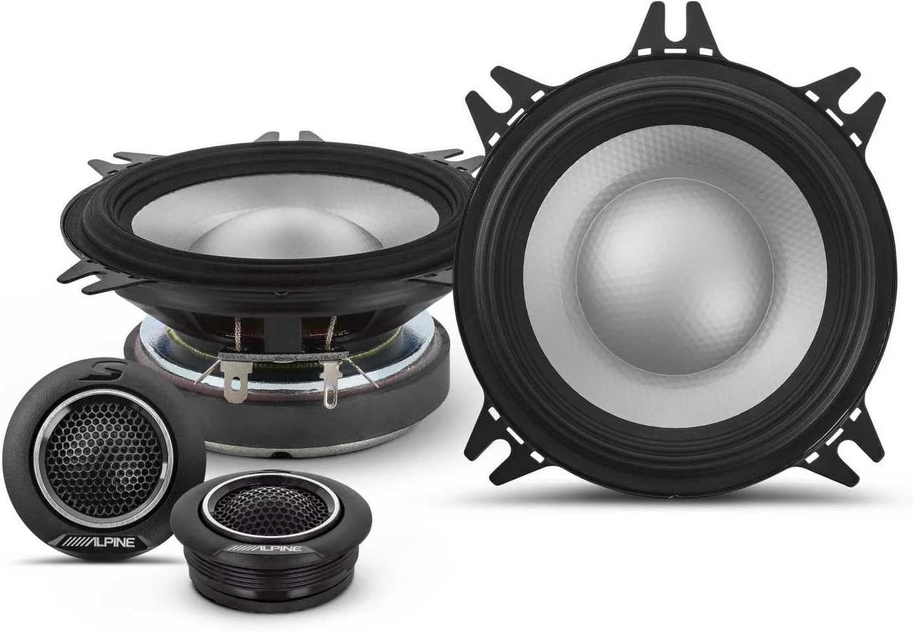 Alpine S2-S40C 4" 4x6" 140W Component Speakers In-Line Crossovers SIlk Tweeters