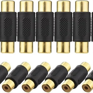 Absolute FF-100B-50 Gold RCA Female-to-Female Coupler Adapter 50 Pack
