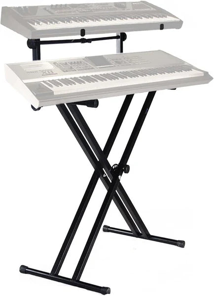 MR DJ KS650 2 Tier Doubled Keyboard Stand Adjustable Locking Straps & Quick Release