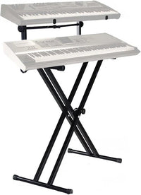 Thumbnail for MR DJ KS650 2 Tier Doubled Keyboard Stand Adjustable Locking Straps & Quick Release