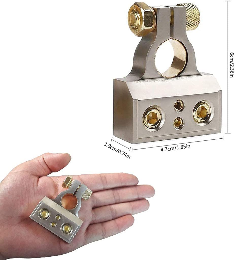 Patron PBTC300PN 0/2/4/6/8 AWG Single Positive & Negative Power Battery Terminal Connectors Chrome