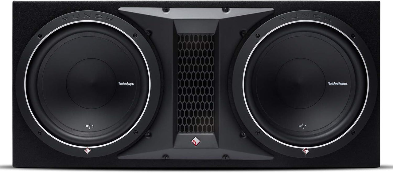 Rockford Fosgate Punch P1-2X12 & P500X1BD<BR/>1000W Peak Punch P1 Dual 12" Loaded Subwoofer Enclosure Ported