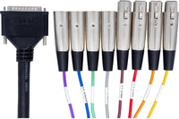 Thumbnail for Hosa AES805Y AES/EBU Breakout Snake, DB-25 to 4 XLR Male & 4 XLR Female, 16.5 Feet