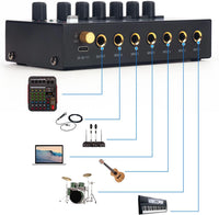 Thumbnail for MR DJ MX600 Ultra Low-Noise 6-Channel Line Mixer Stereo/Single Track Switch Microphone