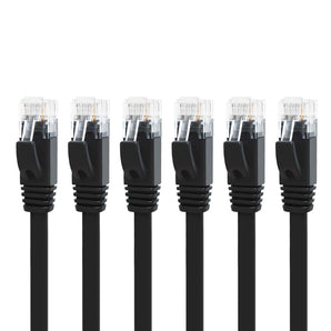 6 Cat6a Ethernet Network Patch Cable RJ45 23AWG 600Mh Solid Copper Wire 3' Black