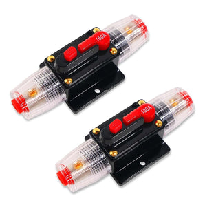 2 Absolute ICB140 140 Amp Circuit Breaker 4/8 AWG Inline Manual Reset Fuse Holder