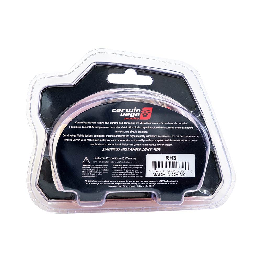 Cerwin Vega RH3 HED 2 channel 3ft twisted RCA cable w/single molded ends