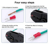 Red insulated fork spade wire connector for electrical crimping applications. Red insulated fork spade wire connector for electrical crimping applications.