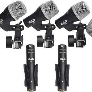 Cad Audio Stage7 Premium 7-Piece Drum Instrument Mic Pack Vinyl Carrying Case + 7 Microphones Cables 20 Feet