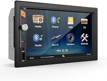 Dual DM724 7" Mechless Double DIN Bluetooth HD Camera Magnet Phone Holder Bundle