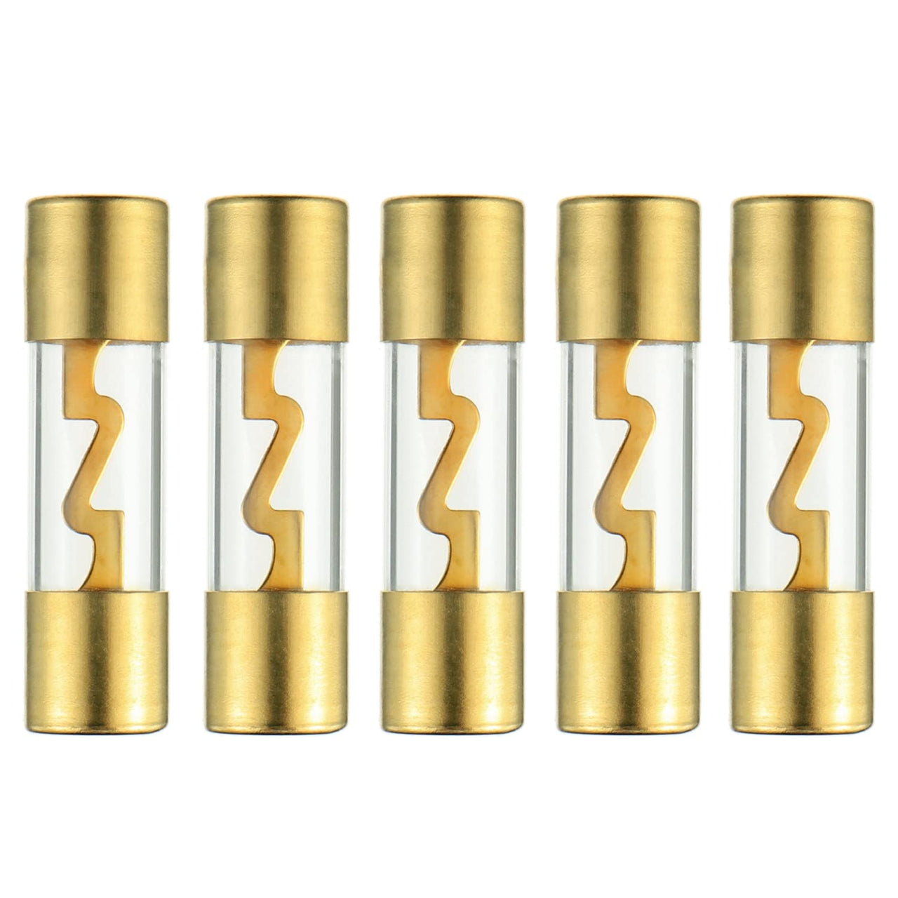 10 Absolute AGU60 60 Amp AGU gold plated fuses round glass fuse