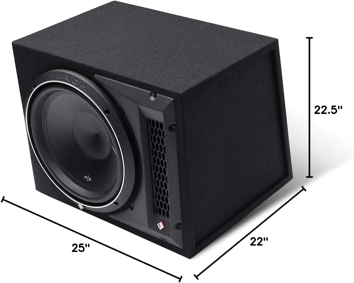 Rockford Fosgate P2-1X12 Punch P2 12" Enclosure 800W Single Punch P2 Series P2D2-12 Subwoofer Loaded Enclosure