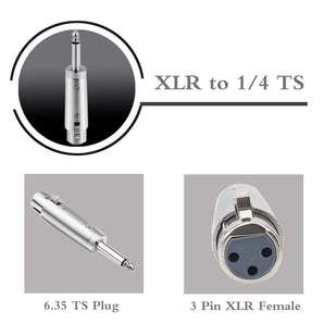 AT TQTMXLRF XLR Female to 1/4" Mono Male Adapter Converter Gender Audio Coupler
