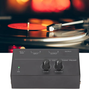MR DJ PP500 Phono Turntable Preamp Input /TRS Output Stereo Knob Control Mini Record Player Preamplifier
