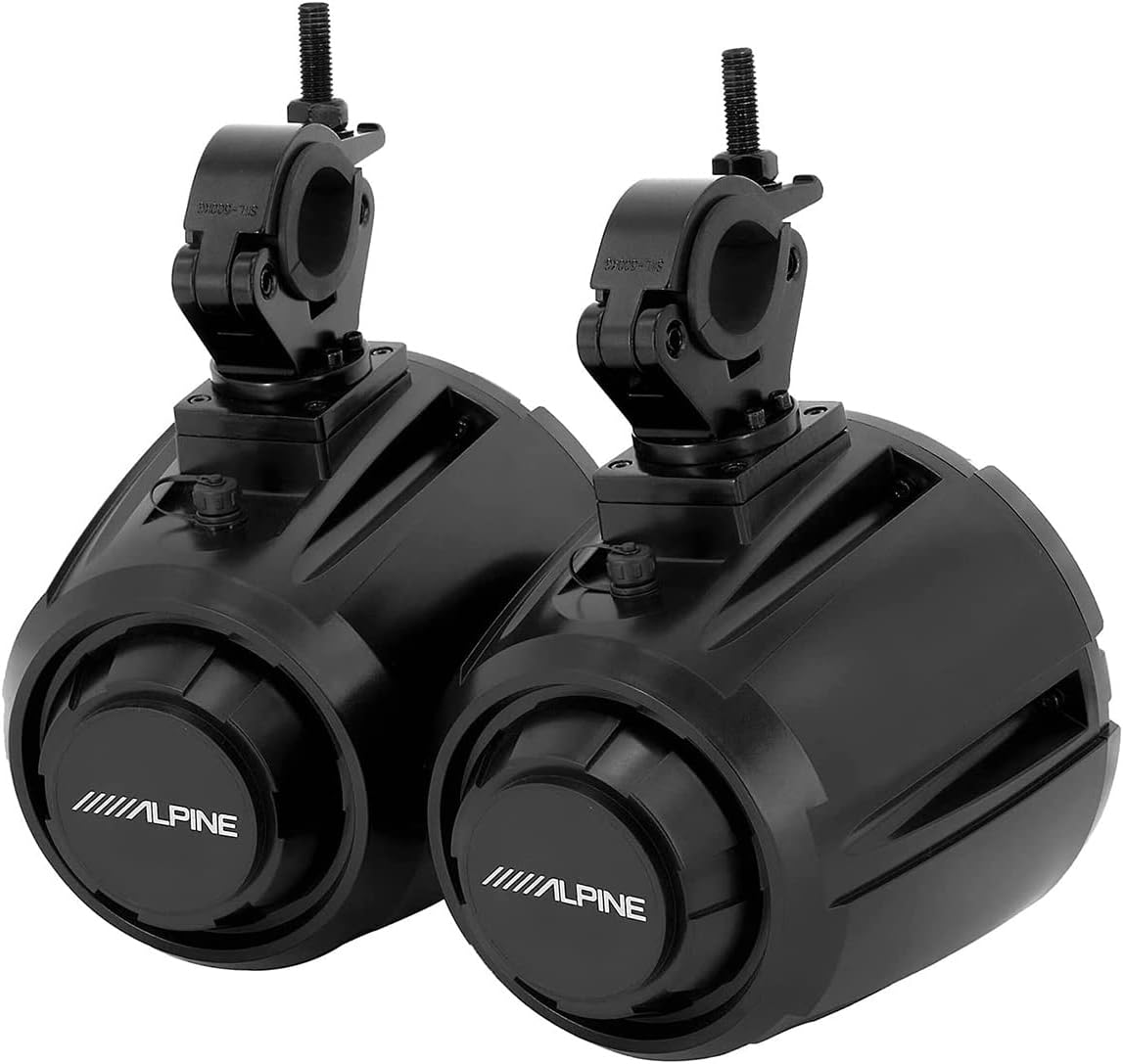 Alpine SPV-65-SXS 6-1/2" cage-Mount Speaker pods + Mobile Bracket, Tweeter TW600, Electrical Tape BT1700