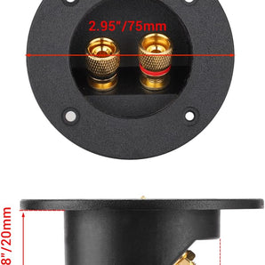 American Terminal 2PCS 3 Inch Round 2-Way Speaker Box Terminal Cup Binding Post Subwoofer Box Speaker Terminal for DIY Home Car Stereo Speaker Subwoofer