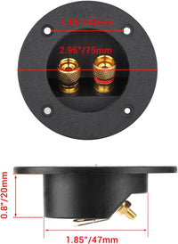 Thumbnail for American Terminal 2PCS 3 Inch Round 2-Way Speaker Box Terminal Cup Binding Post Subwoofer Box Speaker Terminal for DIY Home Car Stereo Speaker Subwoofer