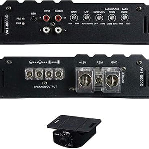 Power Acoustik VA1-8000D 8000W Class D Monoblock Subwoofers Speakers Bass Amplifier