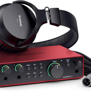 Focusrite SCARLETT 2I2 STUDIO Gen Audio Interface + Mic+ Headphones + Boom Arm