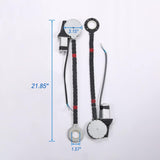  Electric power window conversion kit parts including electric window regulators, switches, and wiring for 4-door vehicles.
