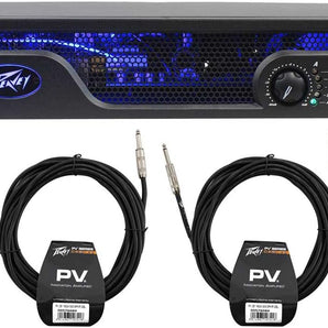 Peavey IPR 2 2000 2-Channel Lightweight 2000W Power Amplifier +PVI100XLR Mic+2 Speaker Cables