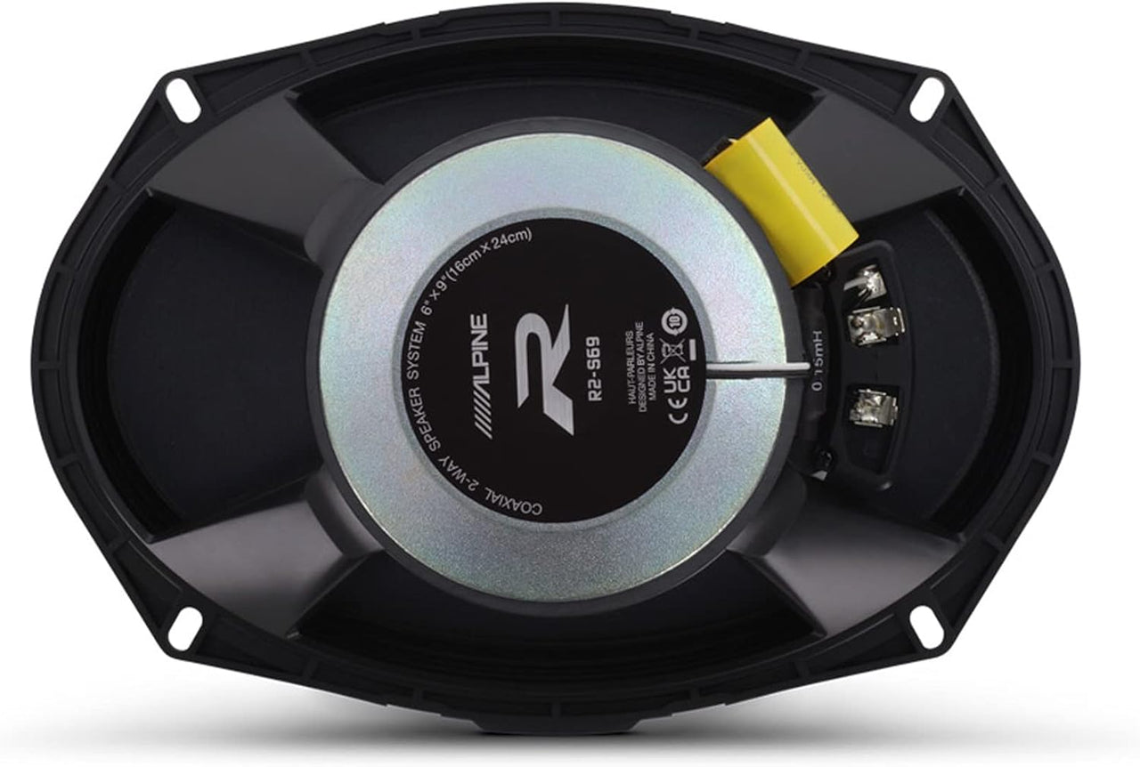 2 Alpine R2-S69 6x9 Inch Car Speaker 600W R-Series Coaxial 2-Way Speakers
