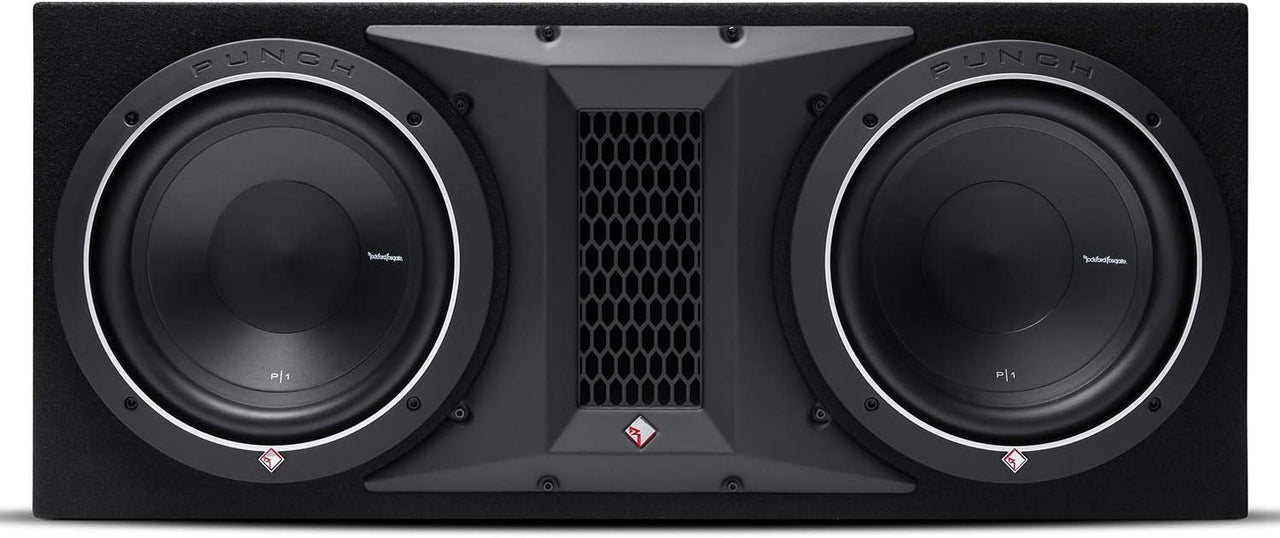 Rockford Fosgate P300X1 Amplifier & P1 2X10" Ported Loaded Enclosure Subwoofer