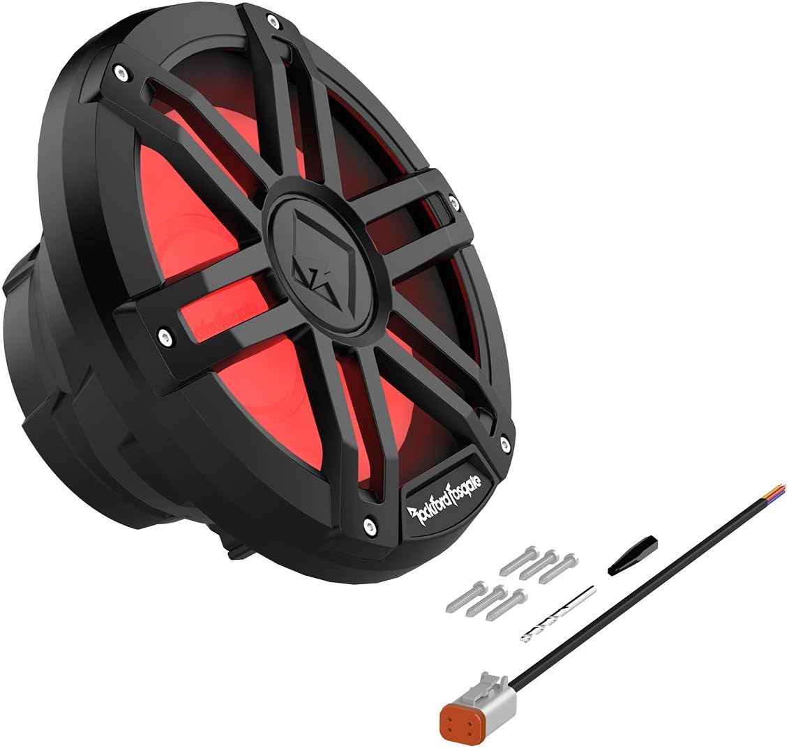 Rockford Fosgate M1D2-10B 1200W 10" M1 Series Dual 2-ohm Marine Subwoofer with Color Optix LED