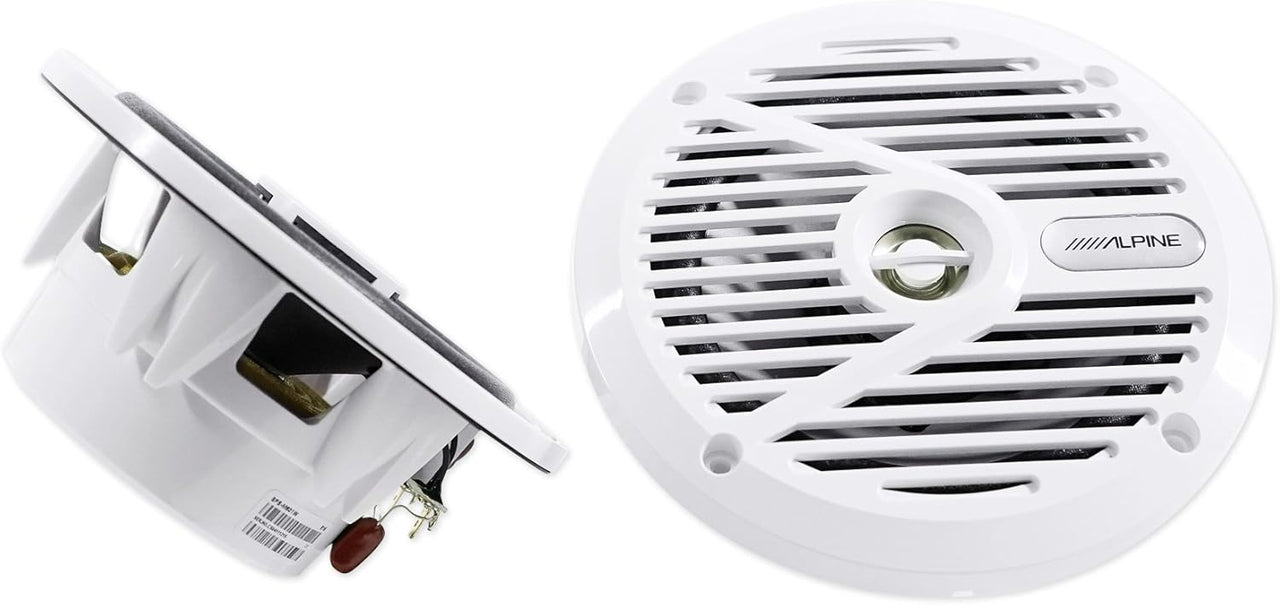 Alpine SPS-M601W 6.5” Coaxial 2-Way Marine Speaker with White Grilles