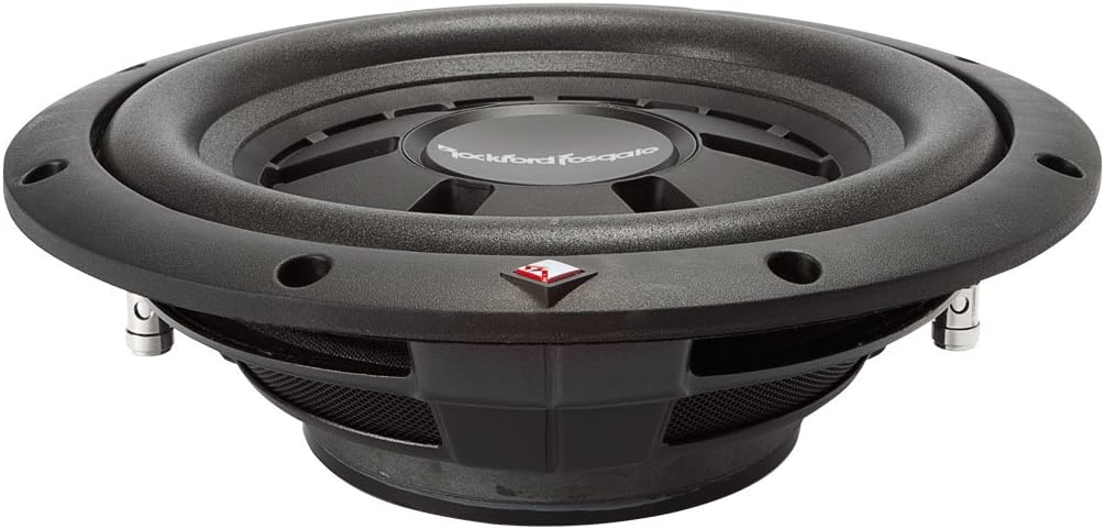 2x Rockford Fosgate R2SD2-10 Prime R2 Series 10" 1600W Shallow-mount Sub with Dual 2-ohm Voice Coils Mica-injected Polypropylene Woofer Cone with Poly-foam Surround