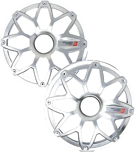 Cerwin Vega SM8FGW RPM Stroker 8" Flush Mount Speaker Grill, White/Stainless Pair