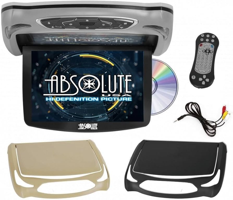 Absolute DFL14HD Flip Down Roof Mounted 14 " LCD Screen Multimedia DVD CD Player