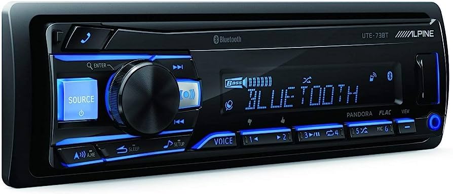 Alpine UTE-73BT Mech-less Digital Bluetooth & S2-S40 4" 140 Watts 2-Way Speakers & KIT10 Installation AMP Kit