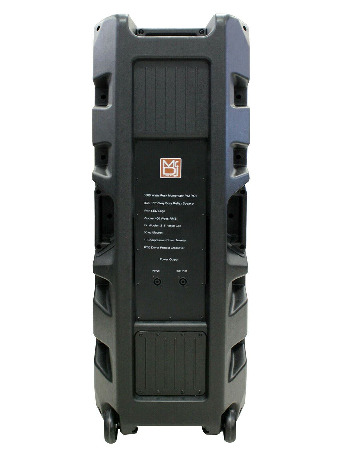 MR DJ PRO215S PA DJ Passive Speaker PRO PA DJ Dual 15” 3-Way Full-Range Passive DJ PA Multipurpose Live Sound Loudspeaker