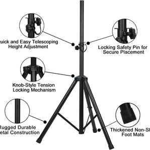 MR DJ SS350 Pro Universal Folding Tripod DJ PA Home On Stage Speaker Light Stand