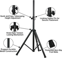 Thumbnail for MR DJ SS350S Universal Silver Folding Tripod PRO PA DJ On Stage Speaker Stand