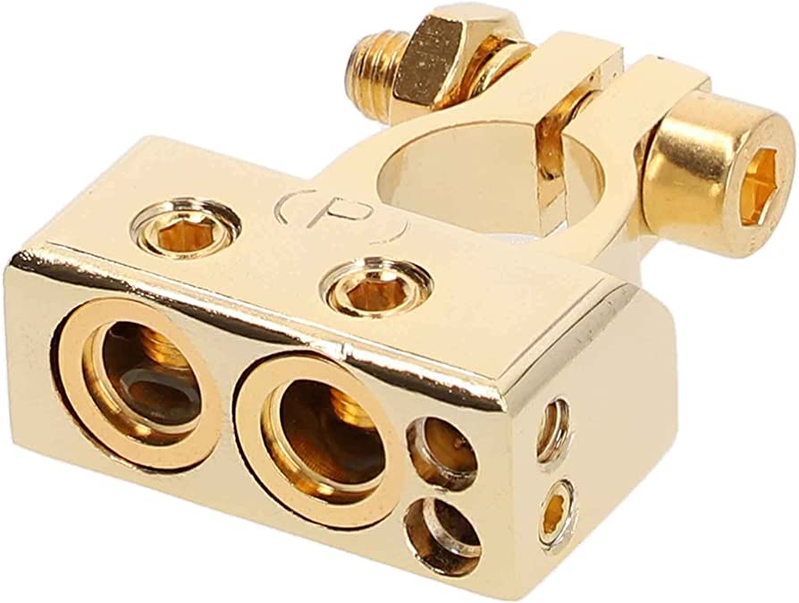 Absolute BTG300PN 0/2/4/6/8 AWG Gold Single Positive & Negative Power Battery Terminal Connectors