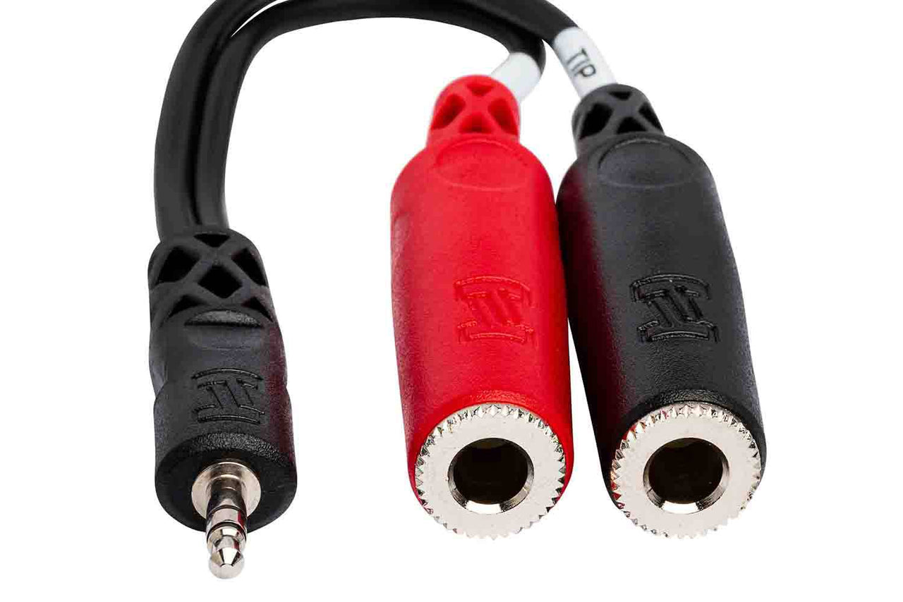 Hosa YMP-137 Stereo Breakout Cable, 3.5 mm TRS to Dual 1/4 in TSF