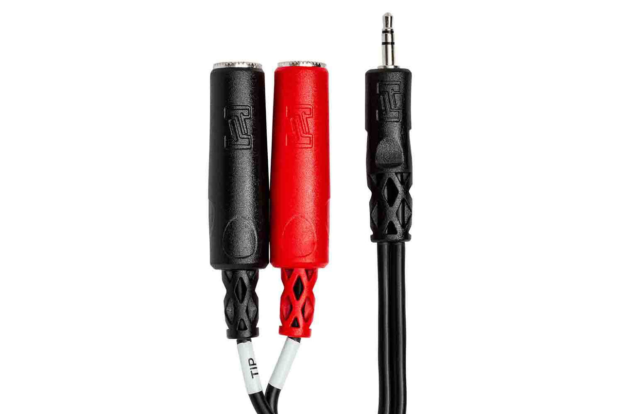 Hosa YMP-137 Stereo Breakout Cable, 3.5 mm TRS to Dual 1/4 in TSF