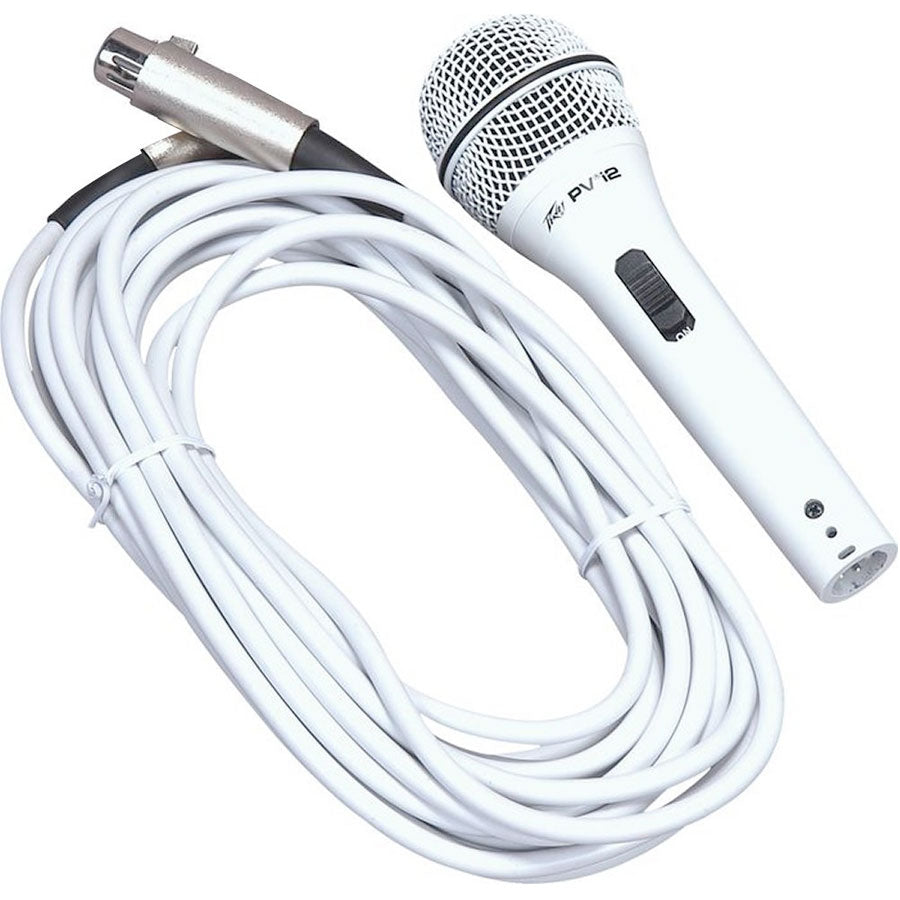 Peavey PVI 2W White Cardioid Unidirectional Dynamic Vocal Microphone with XLR Cable