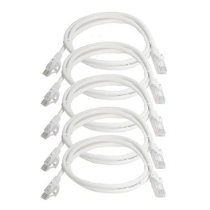 6 Cat6a Ethernet Network Patch Cable RJ45 23AWG 600Mh Solid Copper Wire 3' White