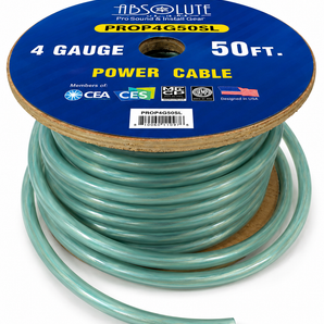 Absolute PROP4G50SL Pro Series Silver 50 Feet 4 Gauge Ultra Flexible Power/Ground Battery Amp 12V Cable Wire