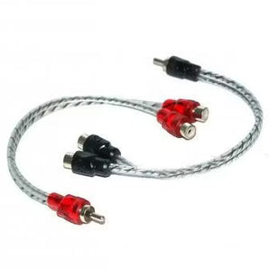 Cerwin Vega RHY2F HED Series 1 Male To 2 Female Twisted RCA Y Splitter Pair