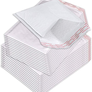 #0 6.5 x 10 Inch Packaging Supplies White Poly Bubble Mailers Self-Sealing Shipping Envelopes Plastic Mailing Bags 6.5"x10" PBM0 6.5"x9" Inner Size (500 Pack)